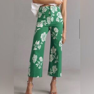 Maeve Anthropologie Colette Cropped Wide-Leg
Printed Pants 28 spring bold floral